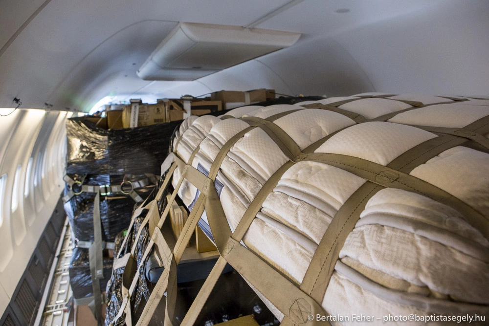 Pallets of equipment and supplies arrive in Budapest, Hungary