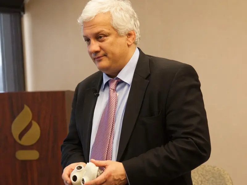 Themistokles Chamogeorgakis, MD, with total artificial heart
