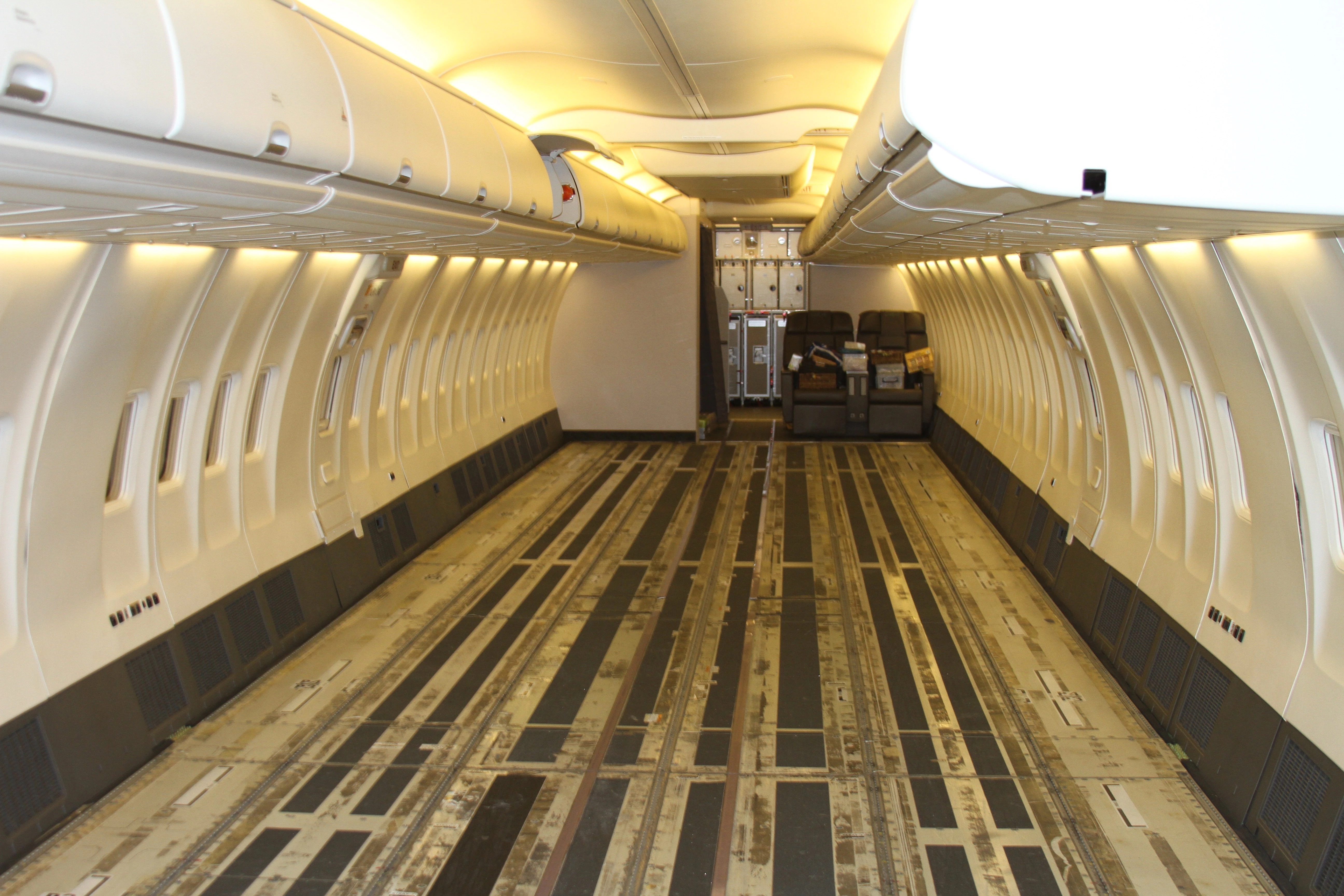 Boeing 737 was stripped of passenger seating to accommodate 10,000 pounds of supplies for Syrian refugees.