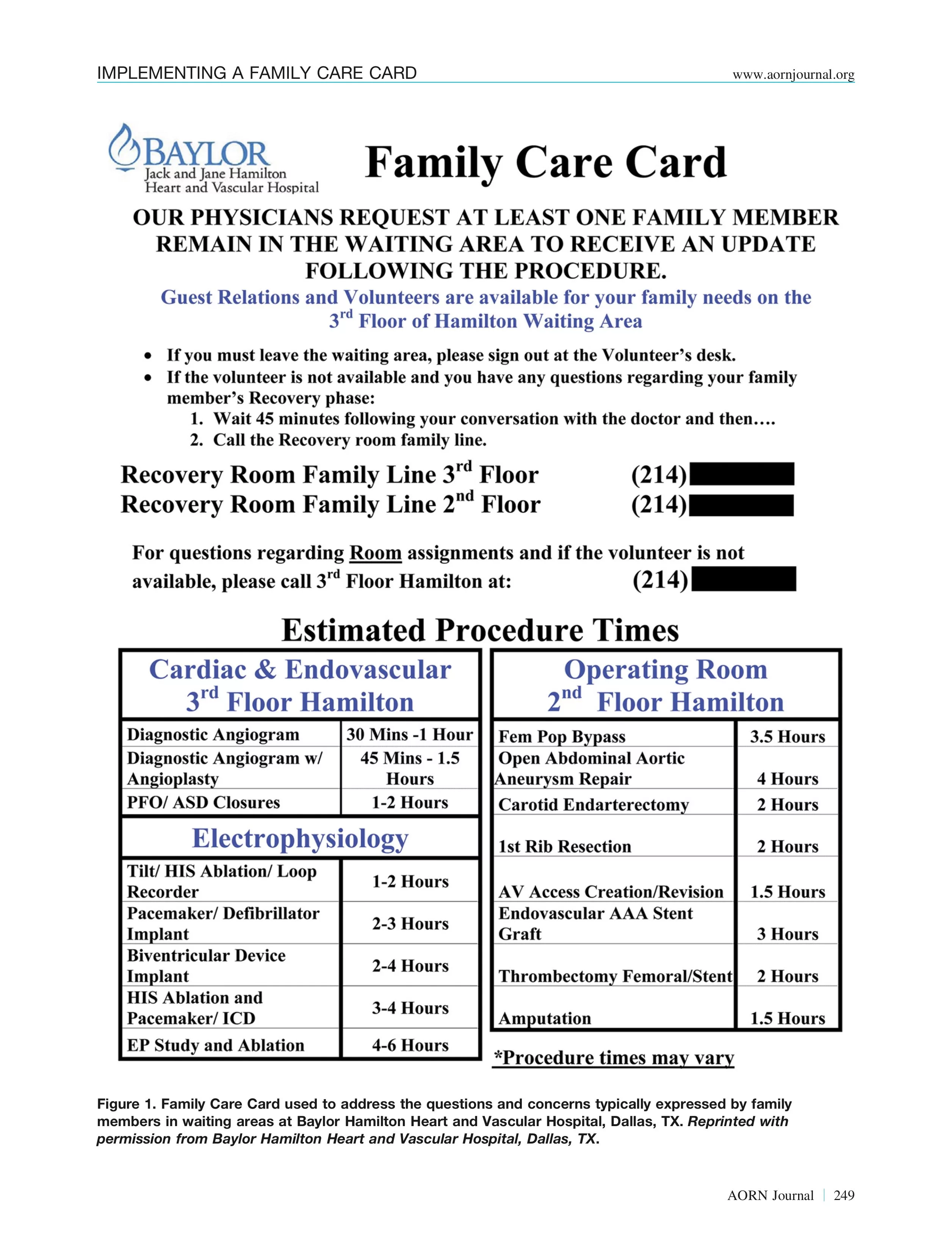 Family Care Card Sample Image