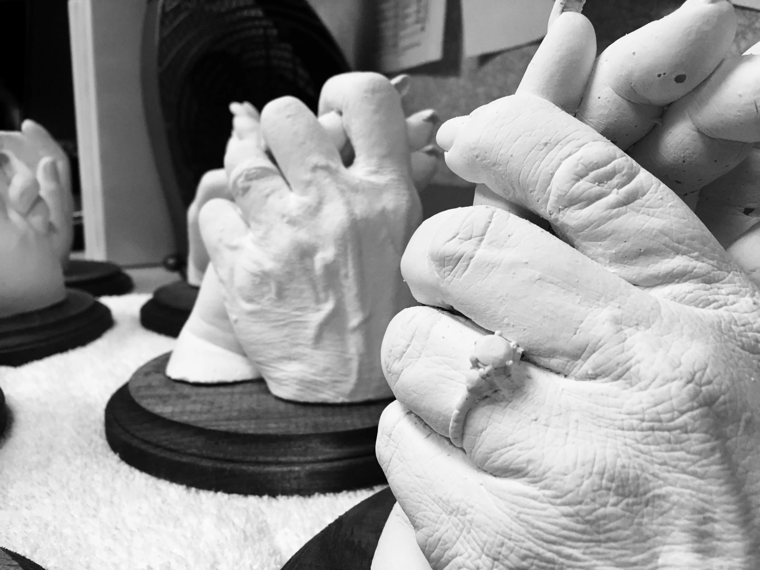 Hand castings of critically ill patients provide comfort to families